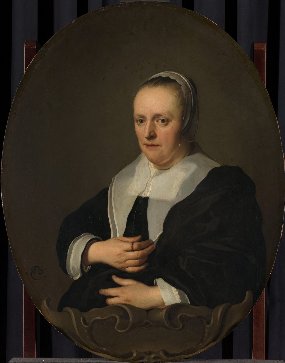Portræt af Sarah Sarah af Bie. Jan Lutmas anden hustru (1638). af Jacob Adriaensz. Backer