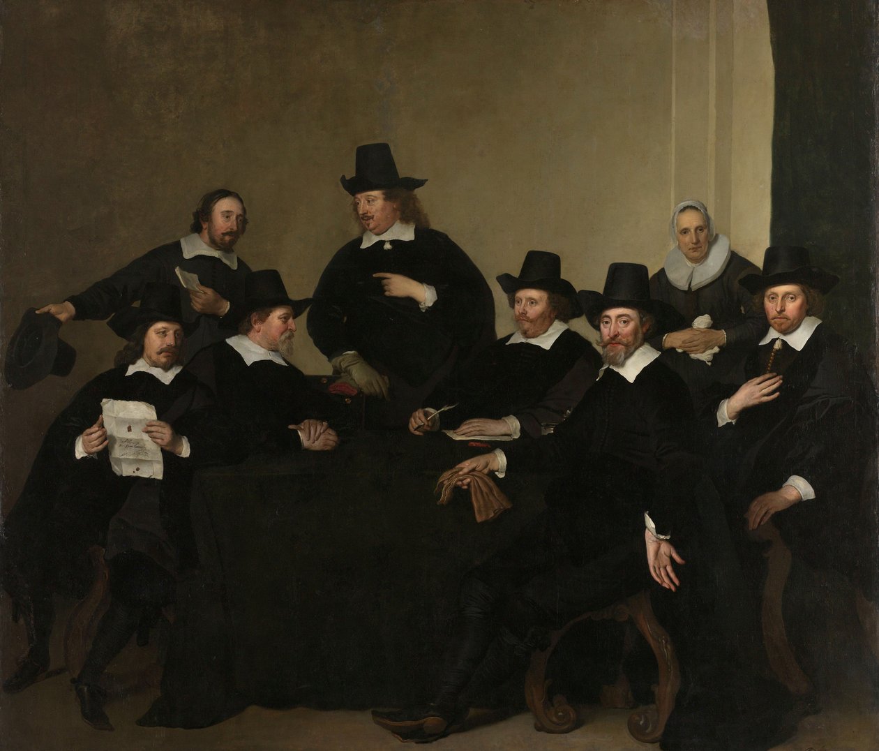 Regents of the Nieuwe Zijds Institute for the Outdoor Relief of the Poor, Amsterdam, ca. 1650 (olie på lærred) af Jacob Adriensz Backer