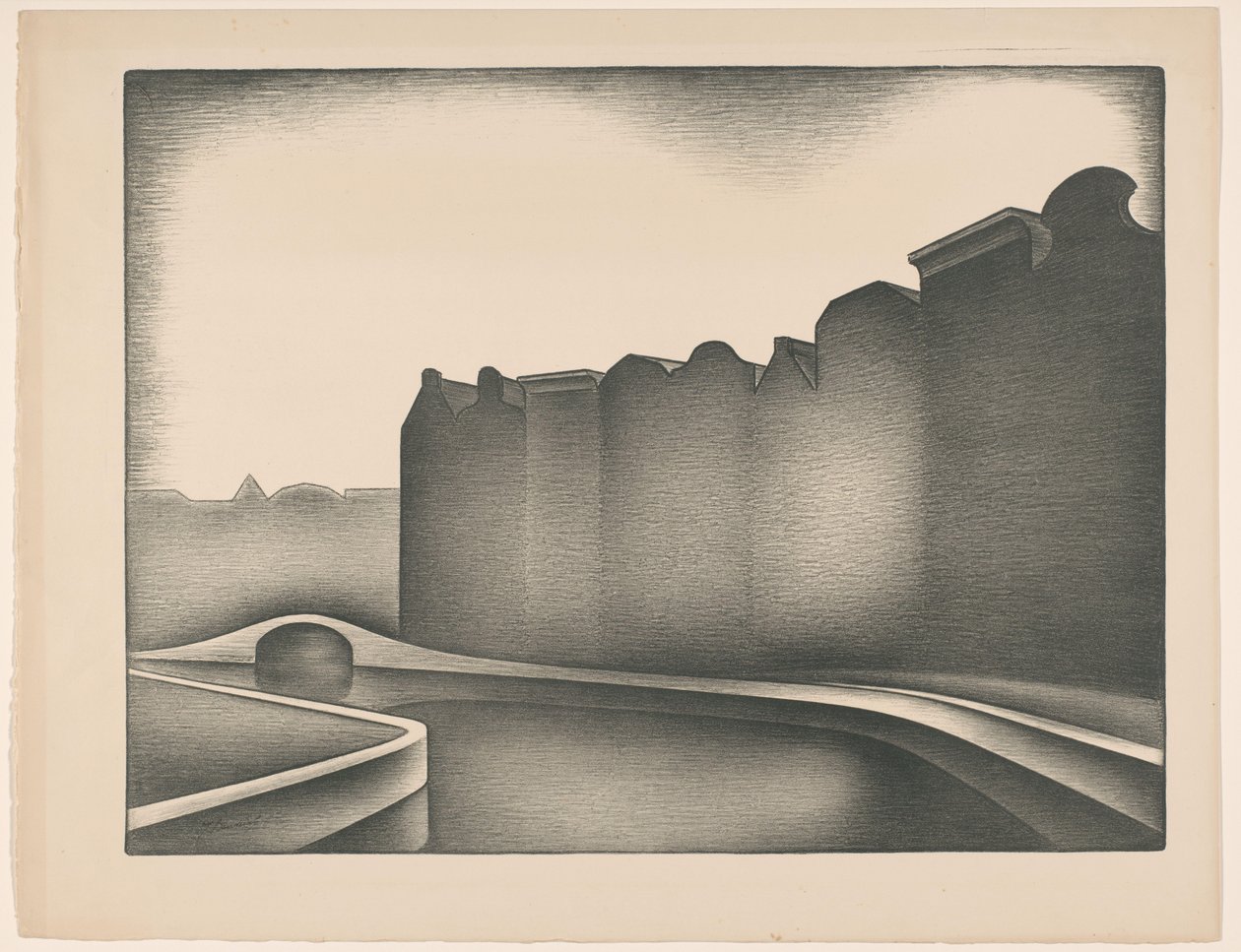 Huse på vandet af Jacob Bendien (signed by artist)