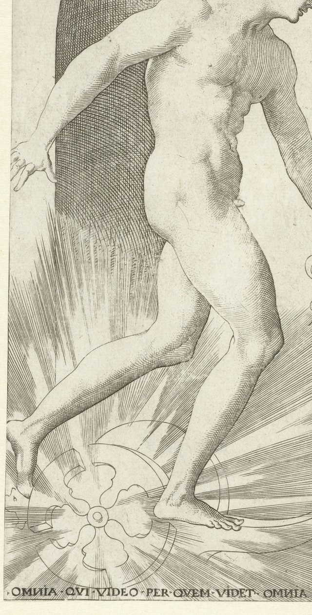 Apollo med laurbærkrans på en vogn Gods and Goddesses (serietitel) af Jacob Binck