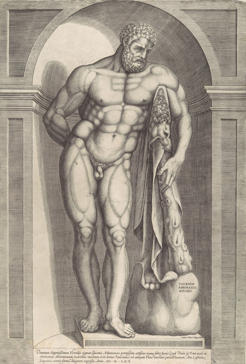 Mirror of Roman Magnificence: The Farnese Hercules, 1562., 1562. af Jacob Bos