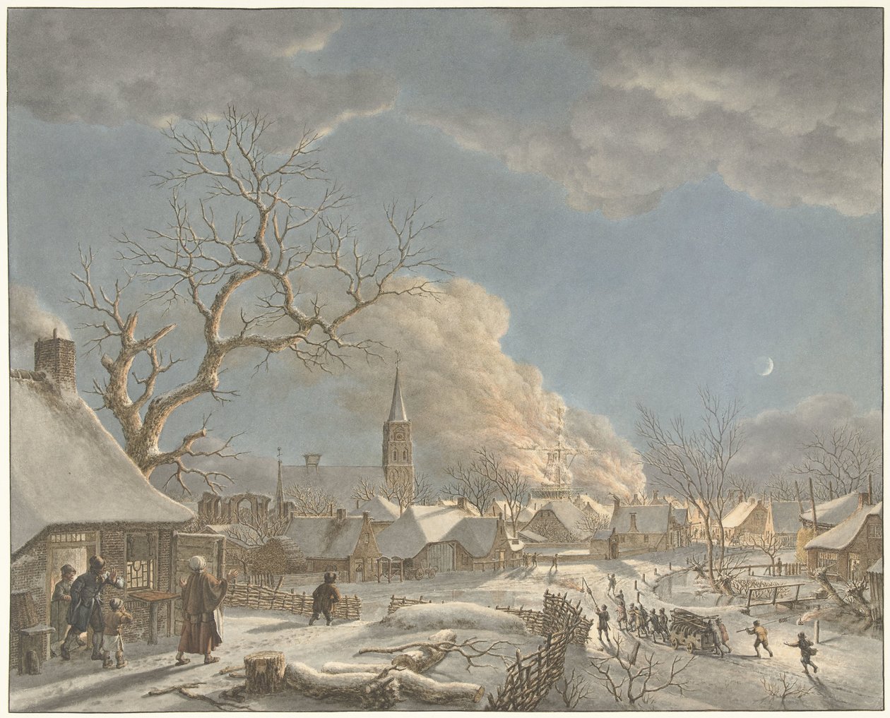Vinter, nat og ild De fire årstider, tidspunkter på dagen og elementer (serietitel) af Jacob  Cats