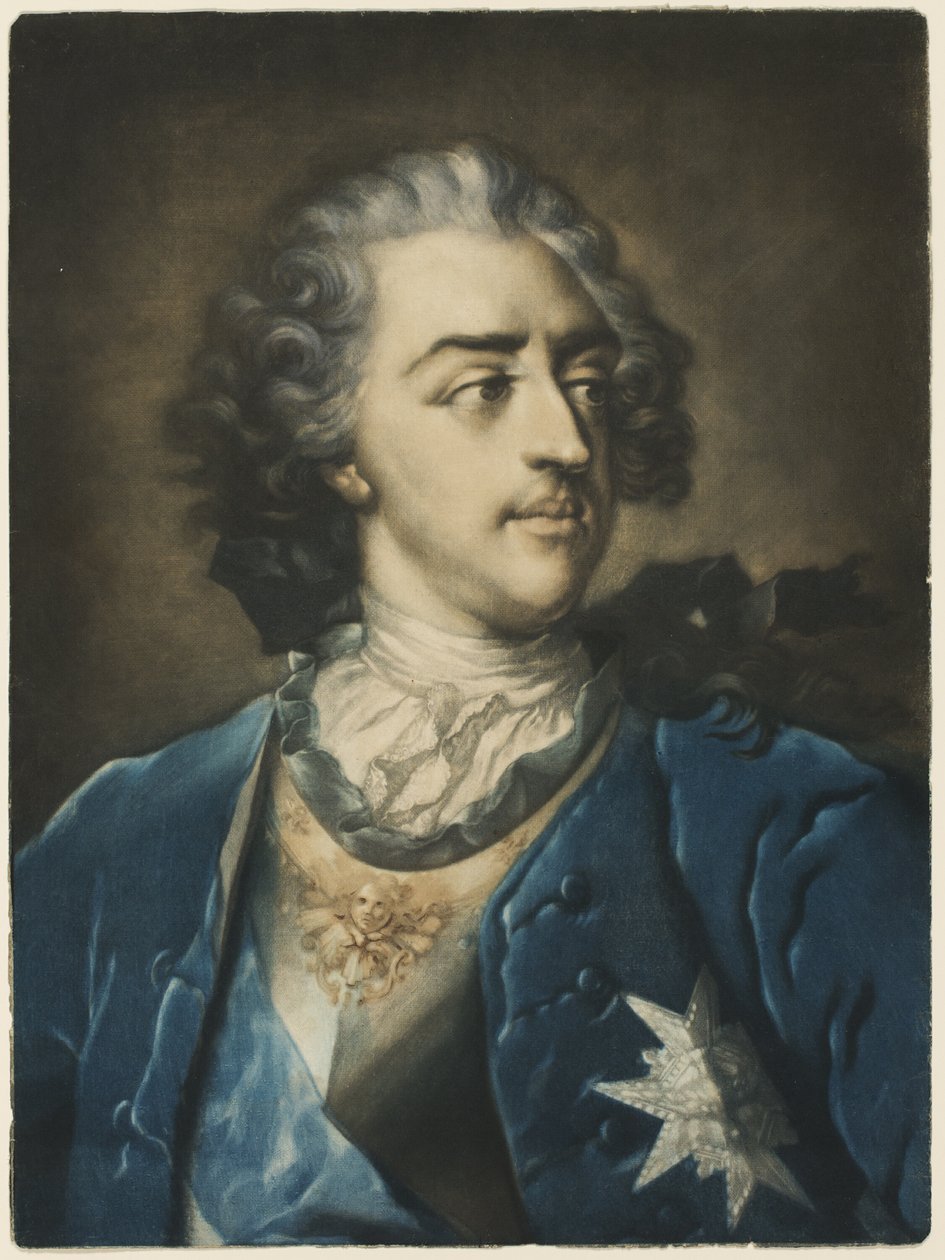 Portræt af Ludvig XV af Jacob Christoph Le Blon