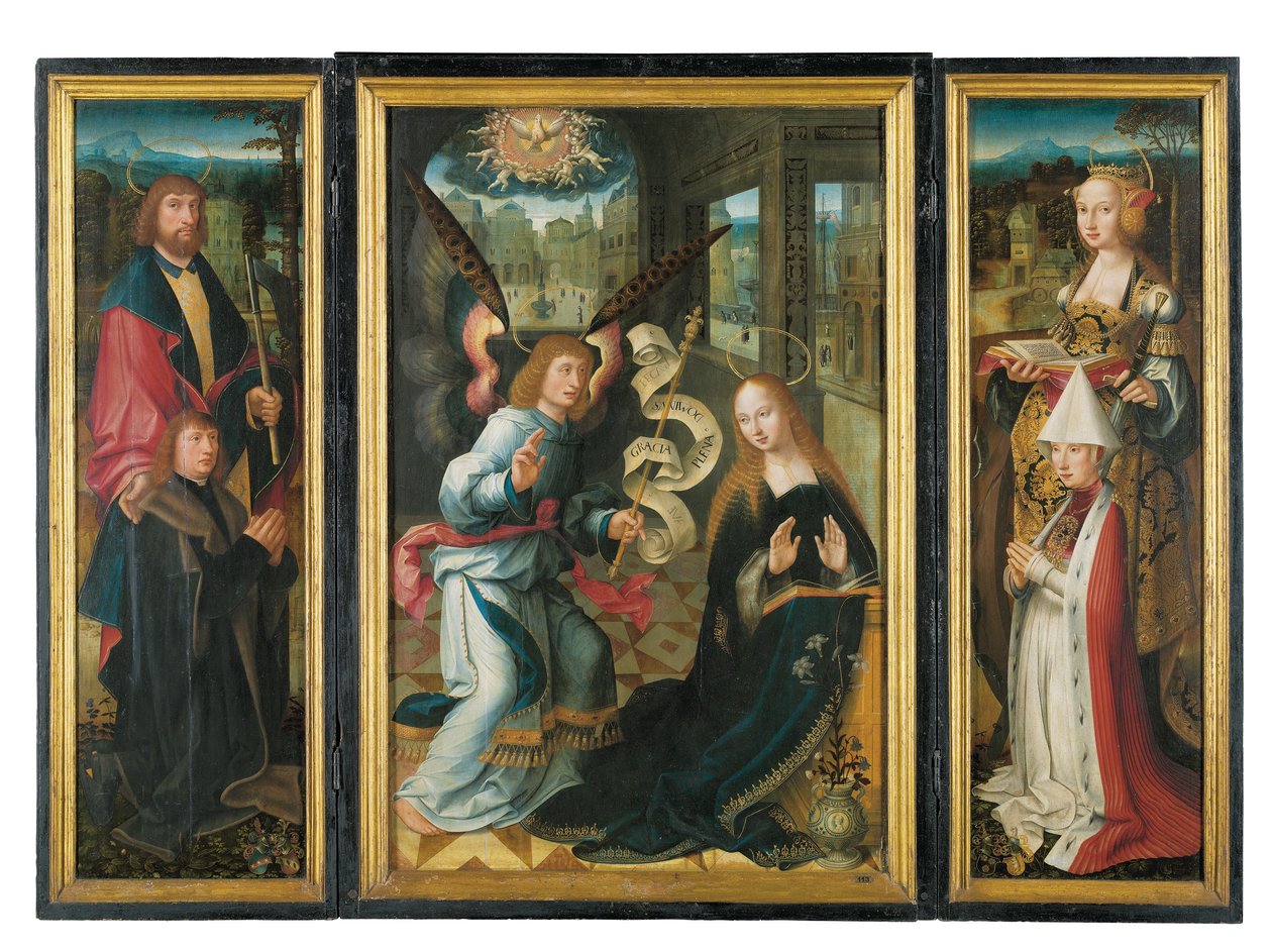 Triptykon: Bebudelsen af Jacob Claesz. von Utrecht