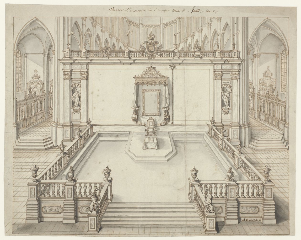 Tronesal i St. Bavokerk i Gent til indsættelse af den tyske kejser Karl VI i 1717 af Jacob Colin