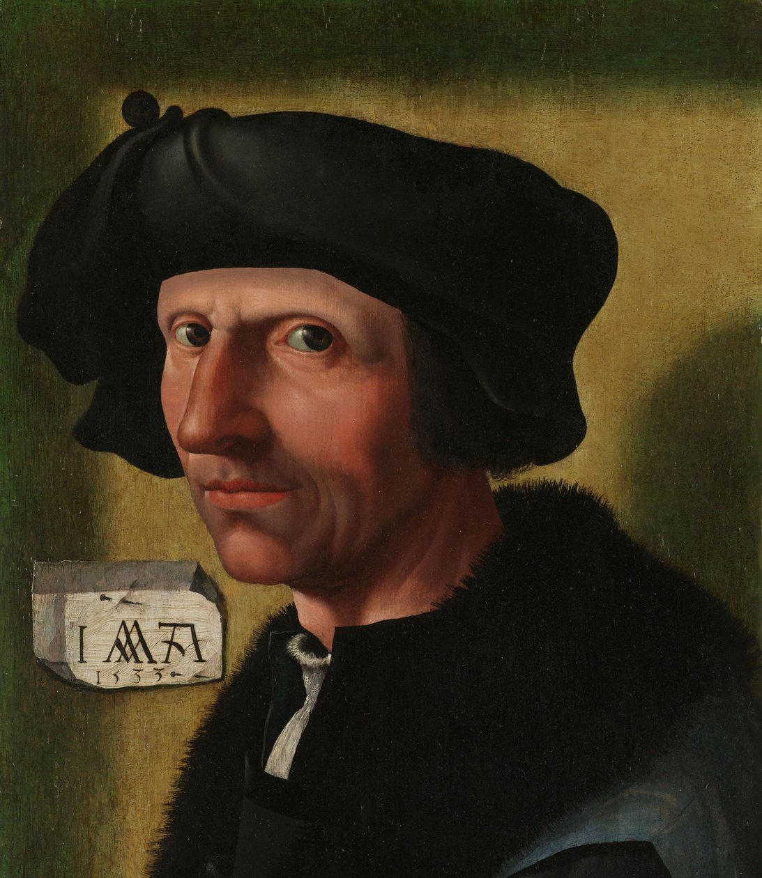Portræt af Jacob Cornelisz van Oostsanen (ca. 1472/77-1528/33) af Jacob Cornelisz van Oostsanen (workshop of)