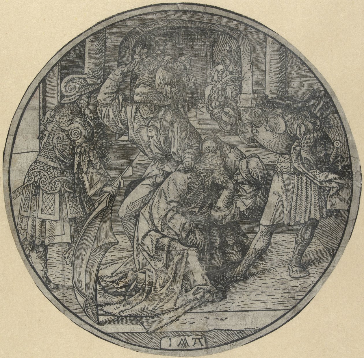 Hån mod Kristus The Round Passion (serietitel) af Jacob Cornelisz van Oostsanen