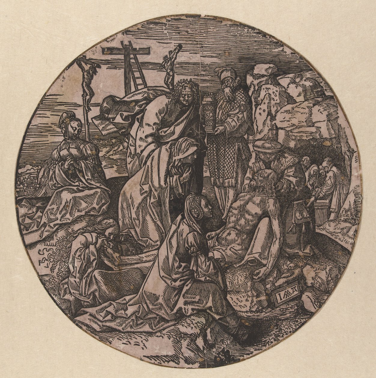 Skælven og Kristi begravelse The Round Passion (serietitel) af Jacob Cornelisz van Oostsanen
