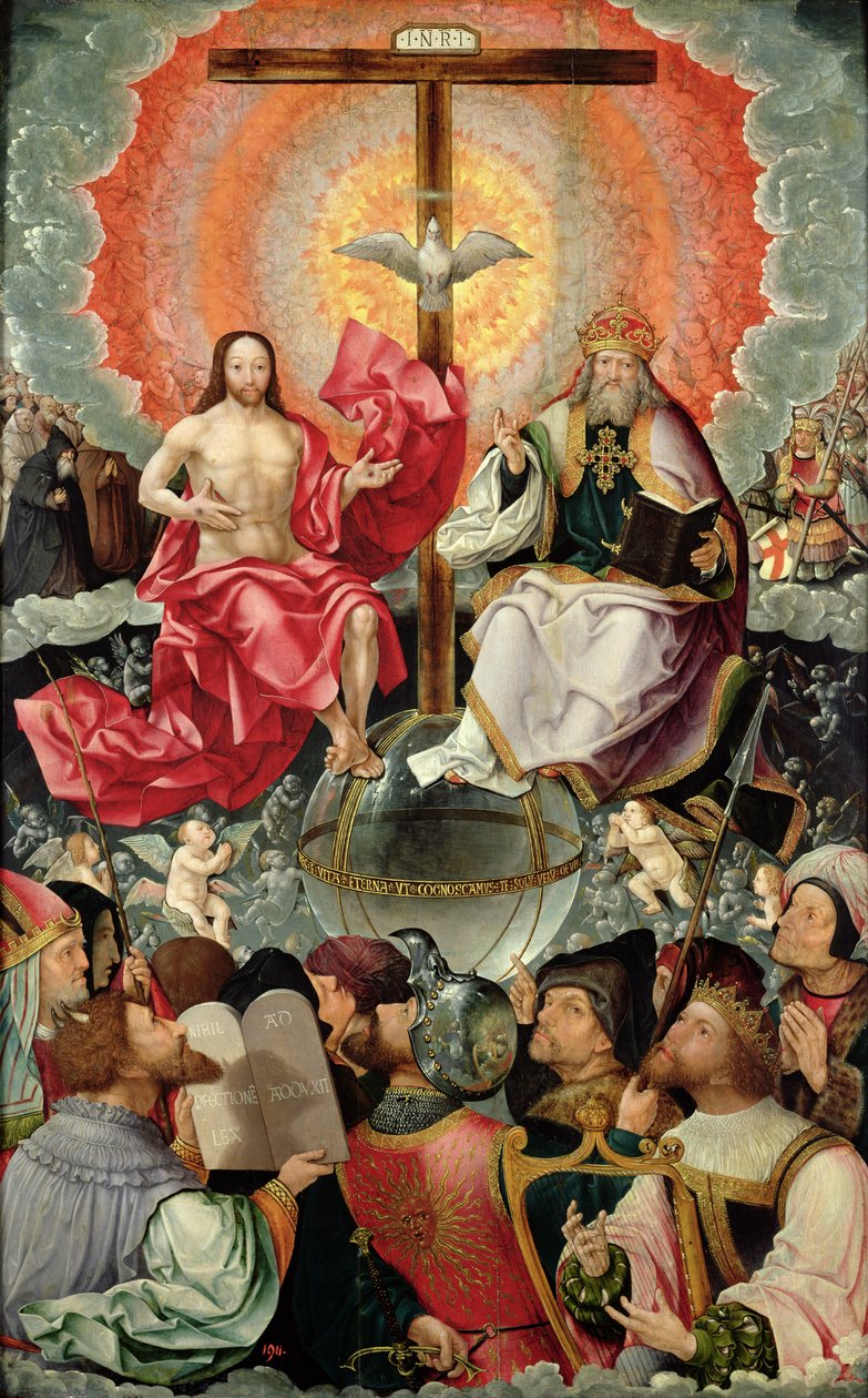 Central panel af Triptykon med tilbedelse af Treenigheden, 1523 (se 242037, 242038, 242039) af Jacob Cornelisz van Oostsanen