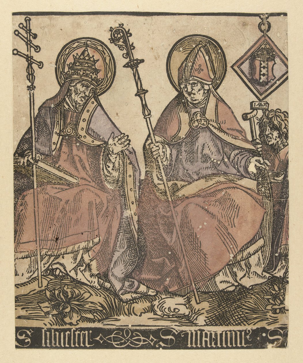 Hellige Silvester og Martinus Hellige med Anna i Drieën (serietitel) af Jacob Cornelisz van Oostsanen