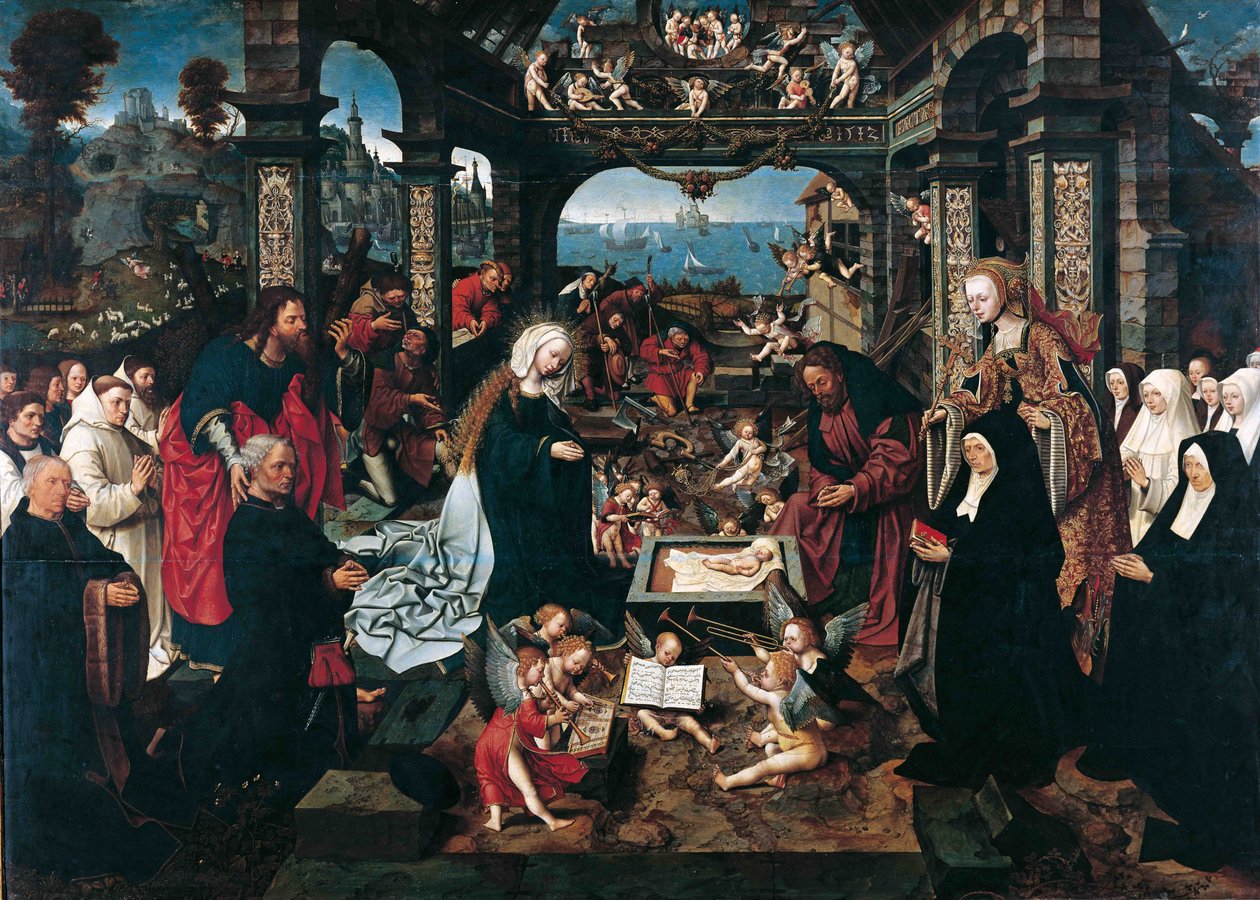 Tilbedelsen af Kristusbarnet hos familien Boelen af Jacob Cornelisz van Oostsanen