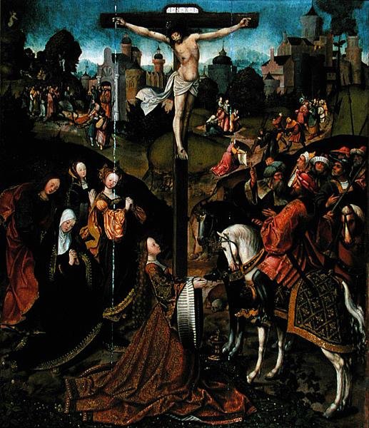 Korsfæstelsen (tempera på panel) af Jacob Cornelisz van Oostsanen