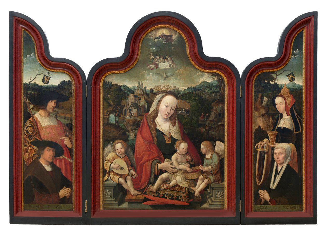 Triptykon af Pompeius Otto og hans kone Gerbich Cleanser (olie på panel) af Jacob Cornelisz van Oostsanen