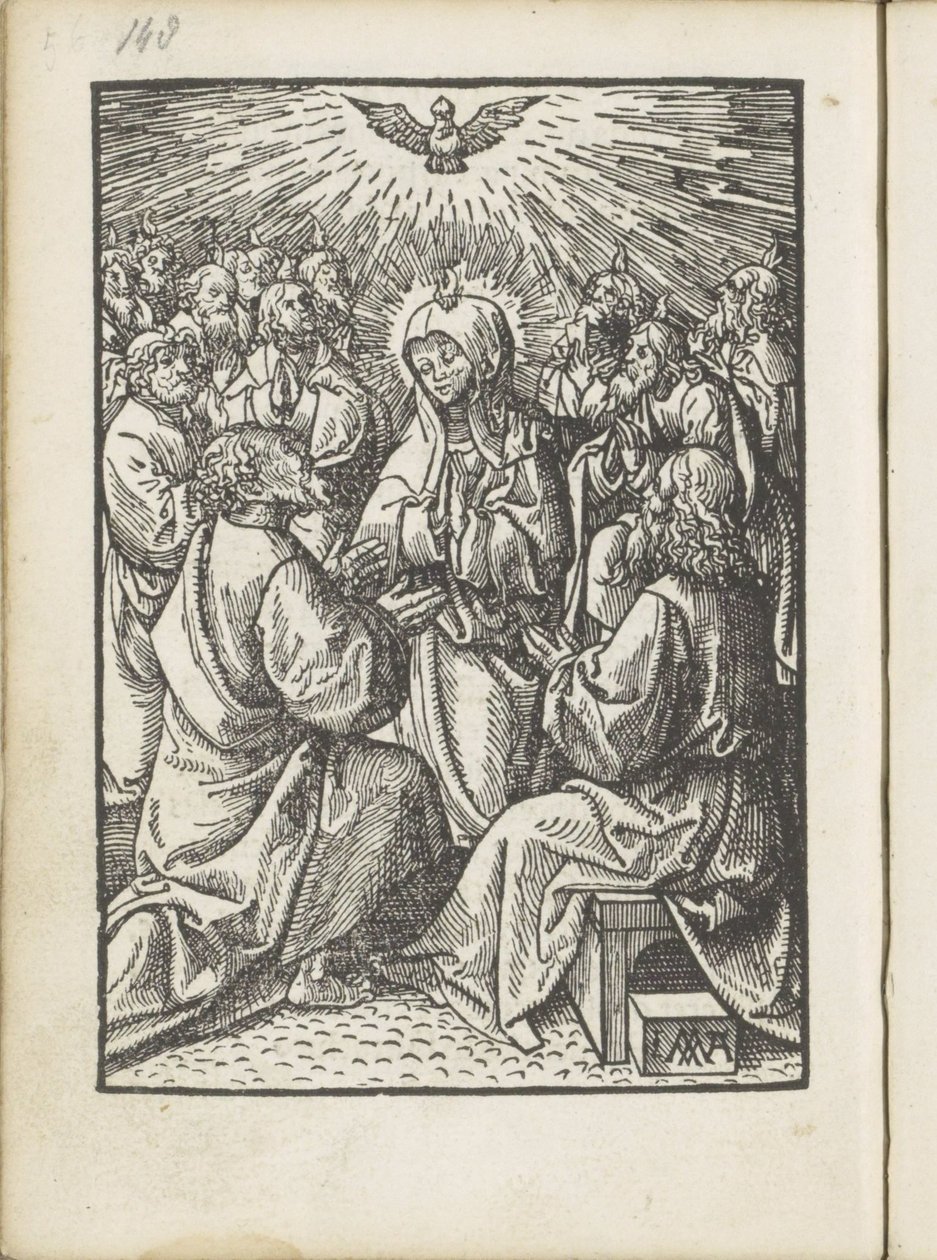 Helligåndens udgydelse The Little Passion (serietitel) af Jacob Cornelisz van Oostsanen