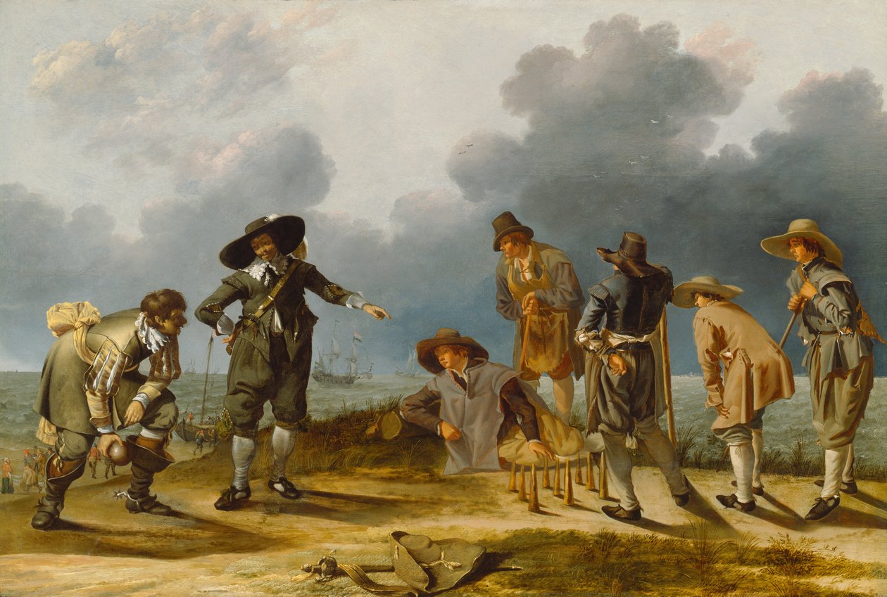 The Game of Skittles, ca. 1635-40 (olie på egetræspanel) af Jacob Duck