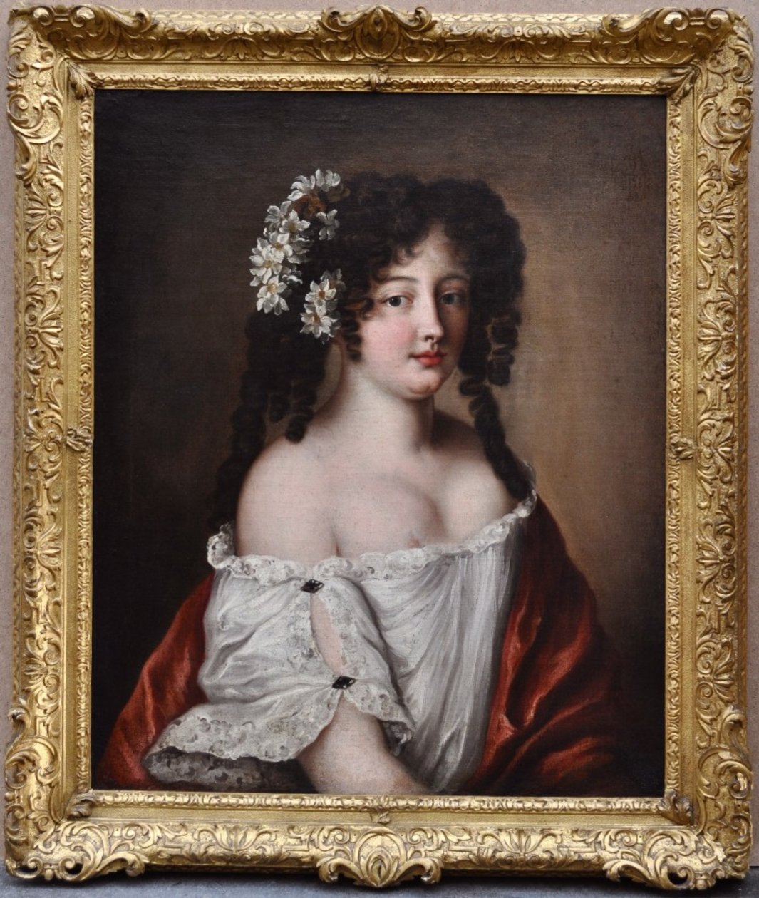Portræt af Diane-Gabrielle Damas de Thianges Mancini af Jacob Ferdinand Voet