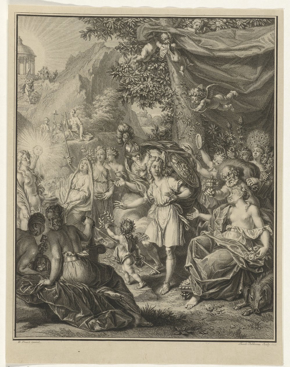 Allegorisk fremstilling med Telemachos og Minerva Adventures of Telemachus (serietitel) af Jacob Folkema
