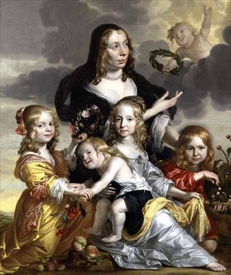 Portræt af en dame med sine fire børn af Jacob Fransz van der Merck