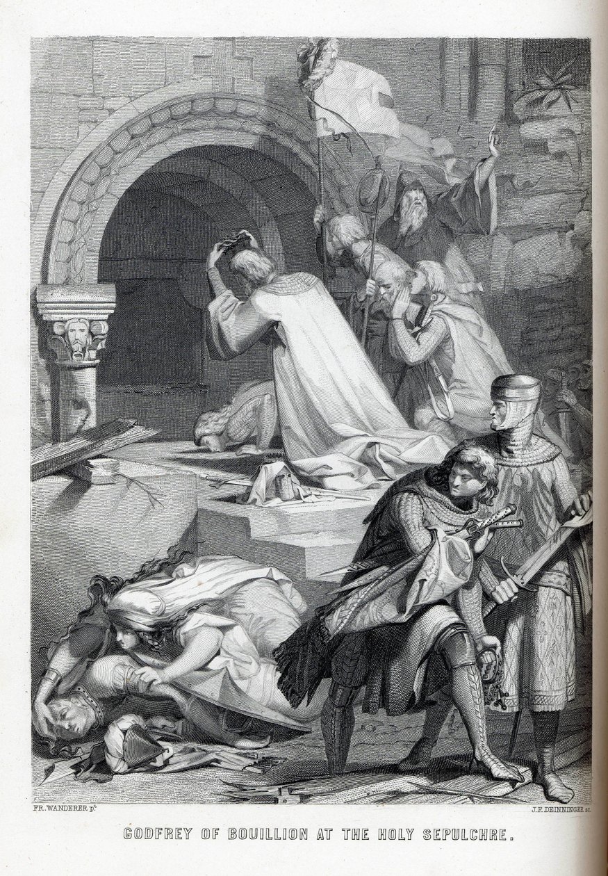 Godfrey af Bouillon ved den hellige grav, 1882 af Jacob Friedrich Deininger