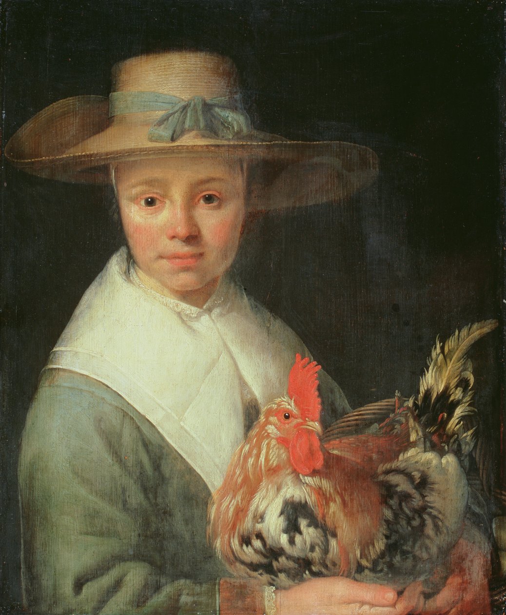 Pige med hane af Jacob Gerritsz Cuyp