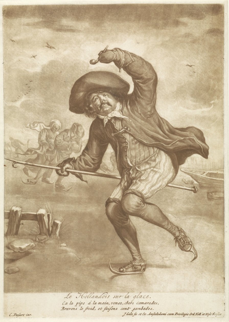 skøjteløber Le Hollandois sur la glace (titel på objekt) af Jacob Gole