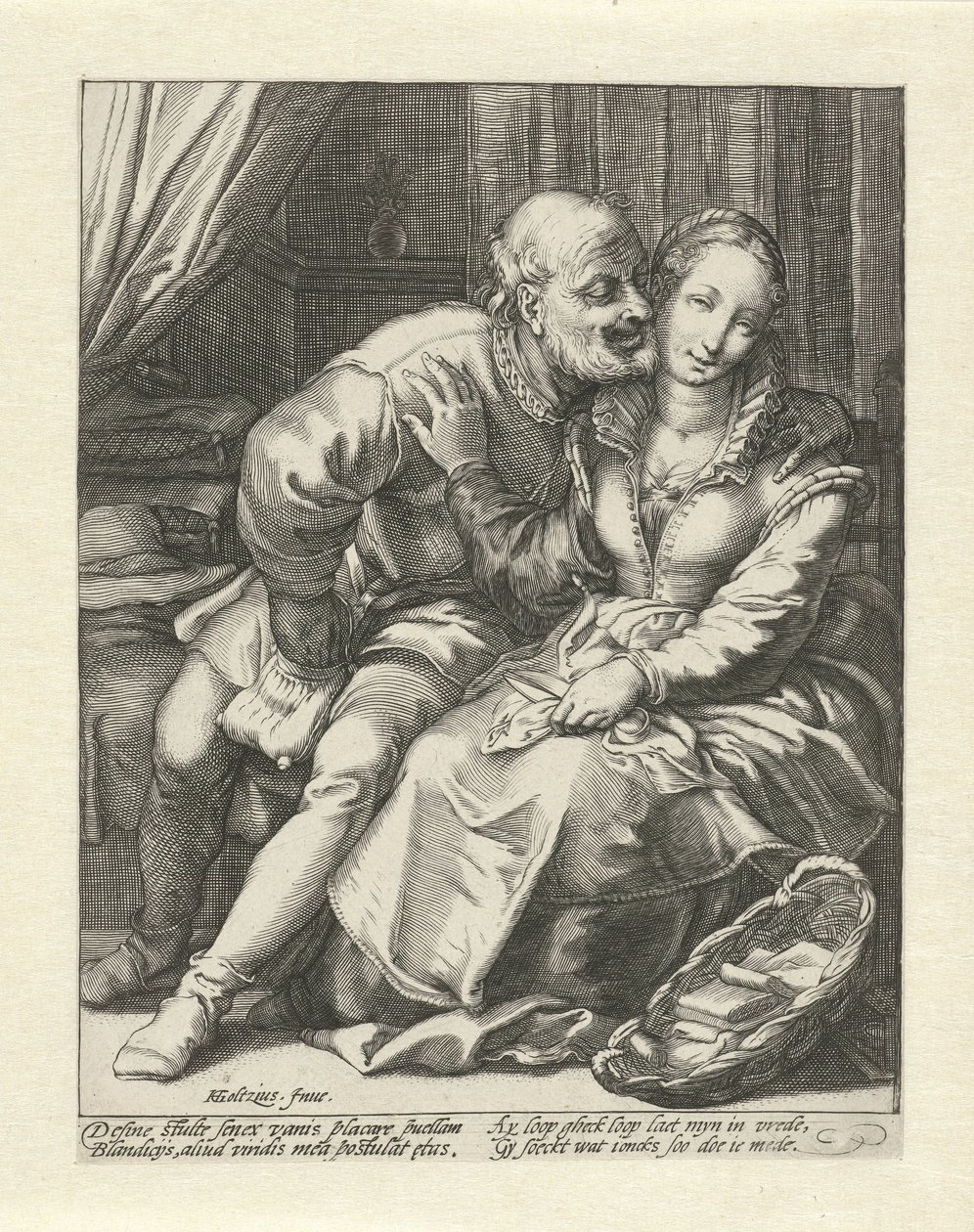 Afvisning af en gammel mand af Jacob Goltzius (II)