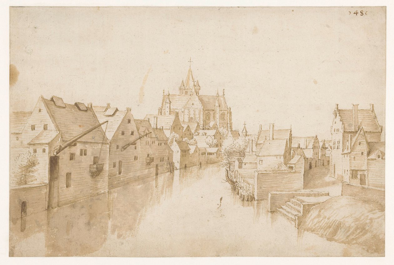 Vor Frue-over-Dijle-kirken i Mechelen af Jacob Grimmer (possibly)
