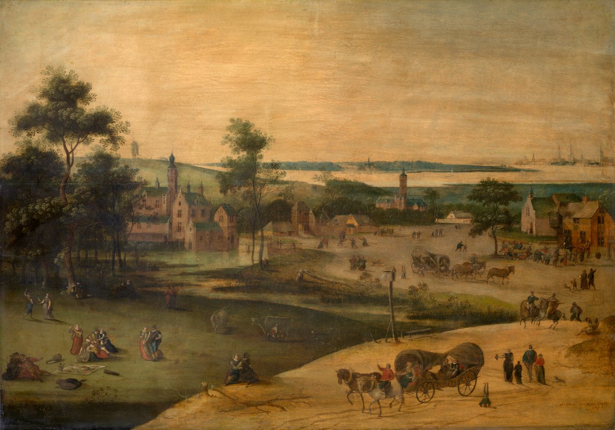 Landsby ved Schelde af Jacob Grimmer