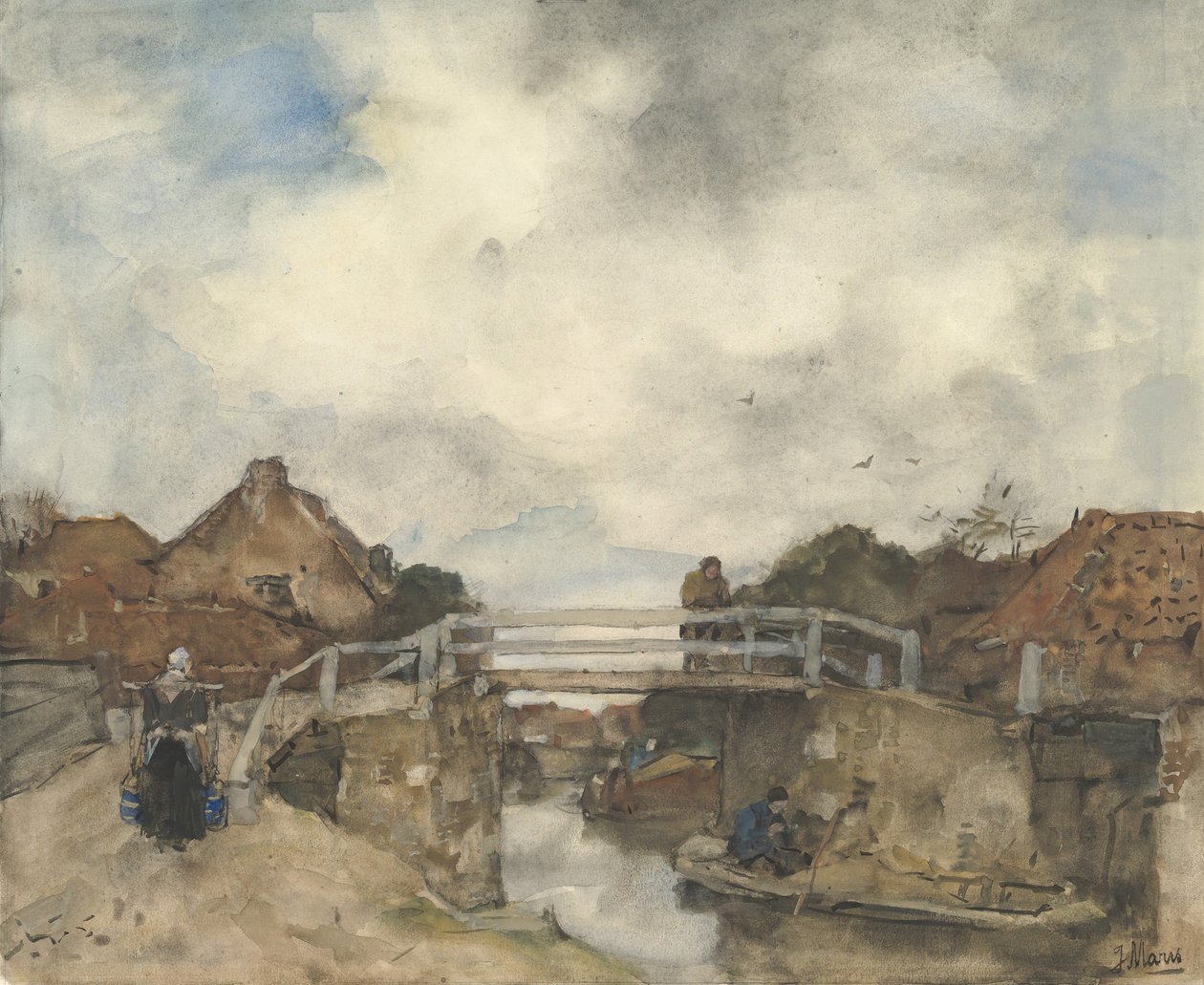 Dutch Canal, Rijswijk, anden halvdel af det 19. århundrede. af Jacob Henricus Maris