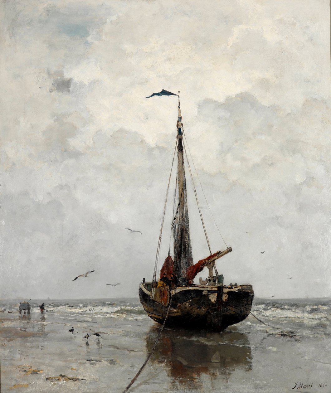 ""Bateau de peche"" (fiskerbåd) Peinture de Jacob Maris (1837-1899) - 1878 - Olie på lærred Dim 160x140 cm Gemeentemuseum Den Haag af Jacob Henricus or Hendricus Maris