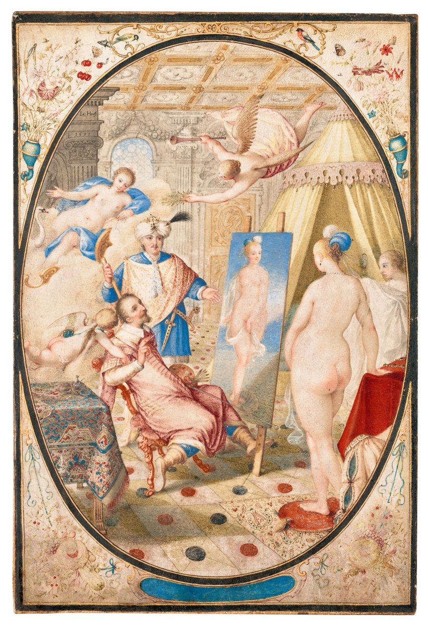 Apelles maler Campaspe, Alexander den Stores elskerinde af Jacob Hoefnagel