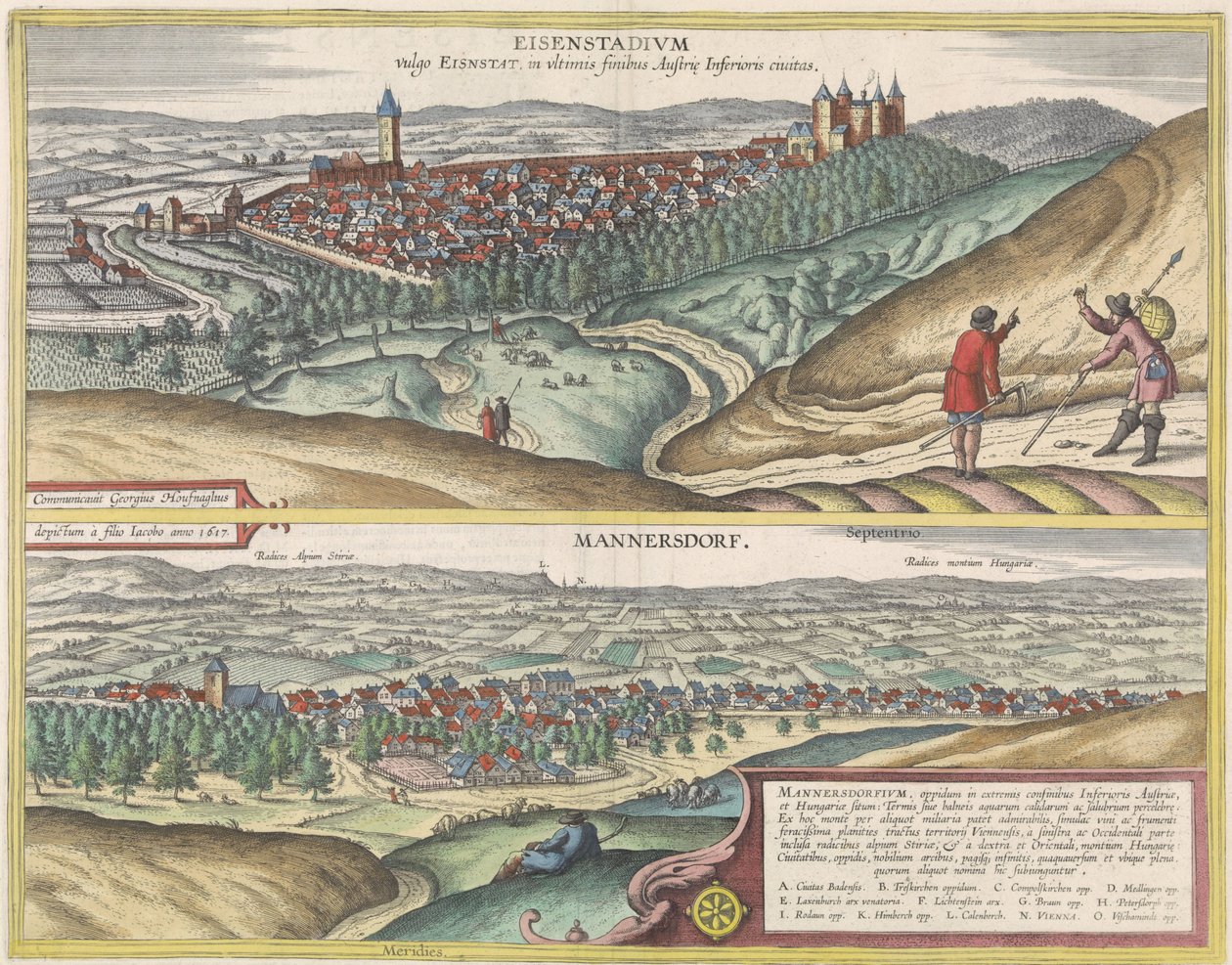 Udsigt over Eisenstad og Mannersdorf af Jacob Hoefnagel