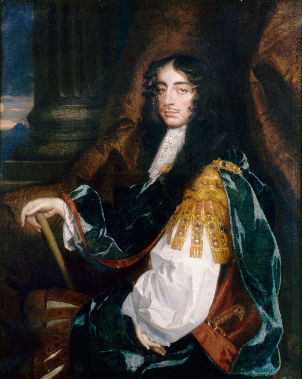 Portræt af Charles II, ca. 1660 (olie på lærred) af Jacob Huysmans
