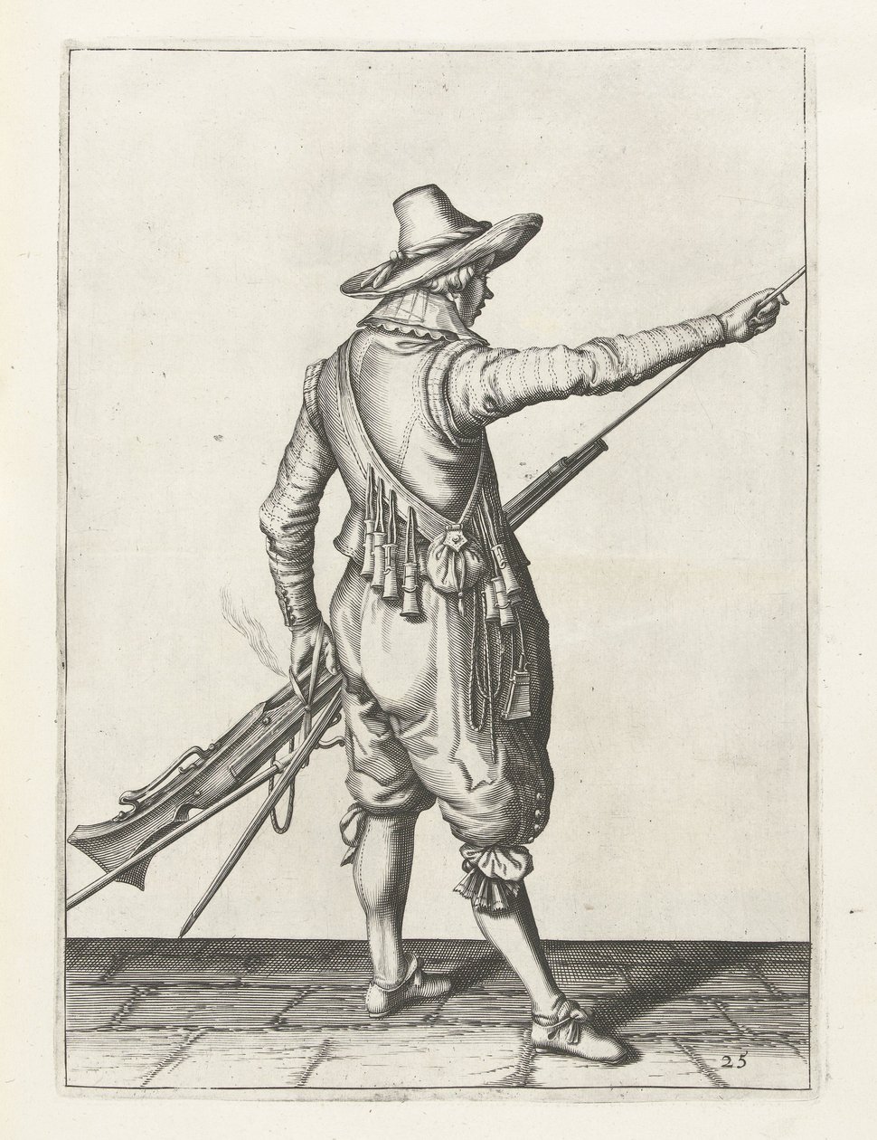 Musketer, der fjerner ramstang, ca. 1600 af Jacob II de Gheyn