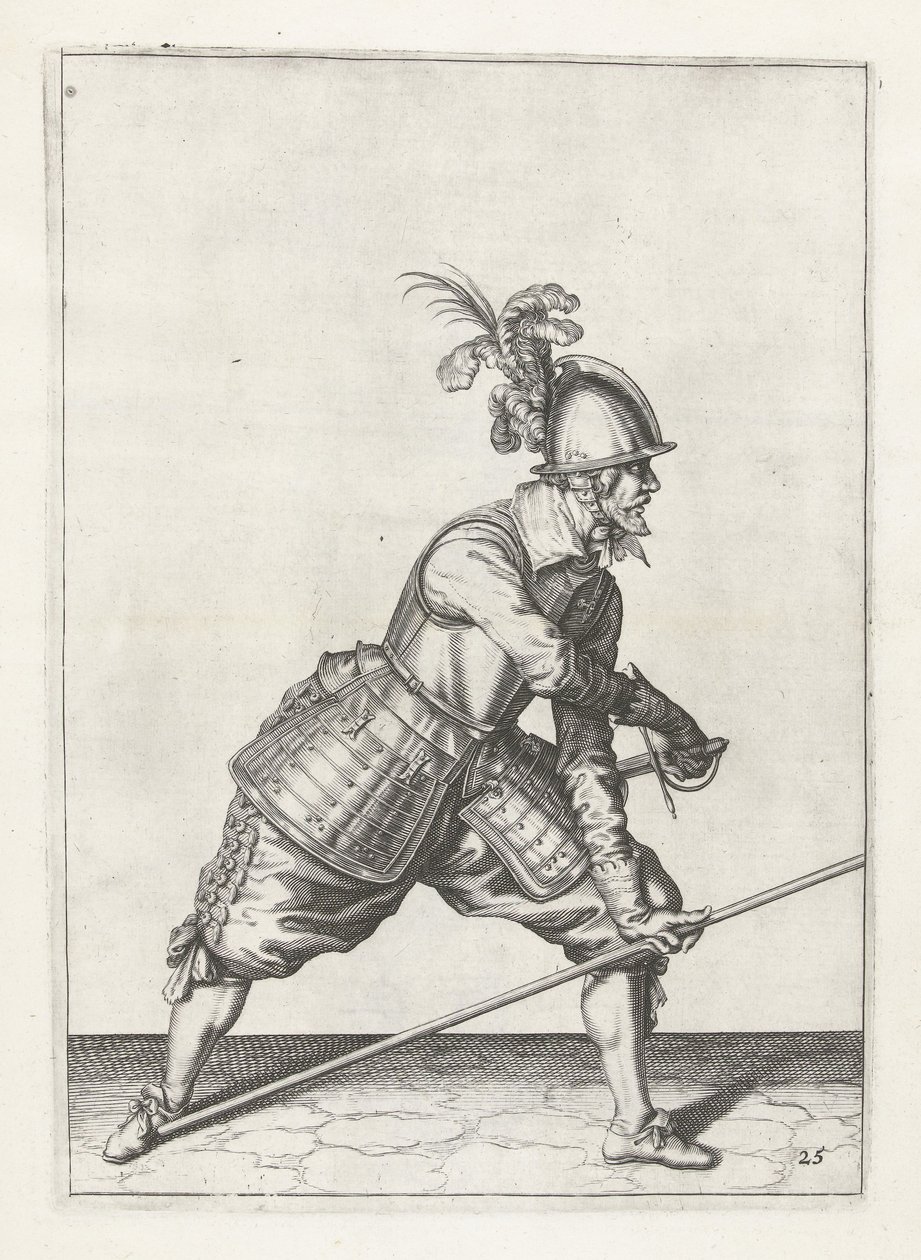 Soldat med lanse, der trækker sværd, ca. 1600 af Jacob II de Gheyn