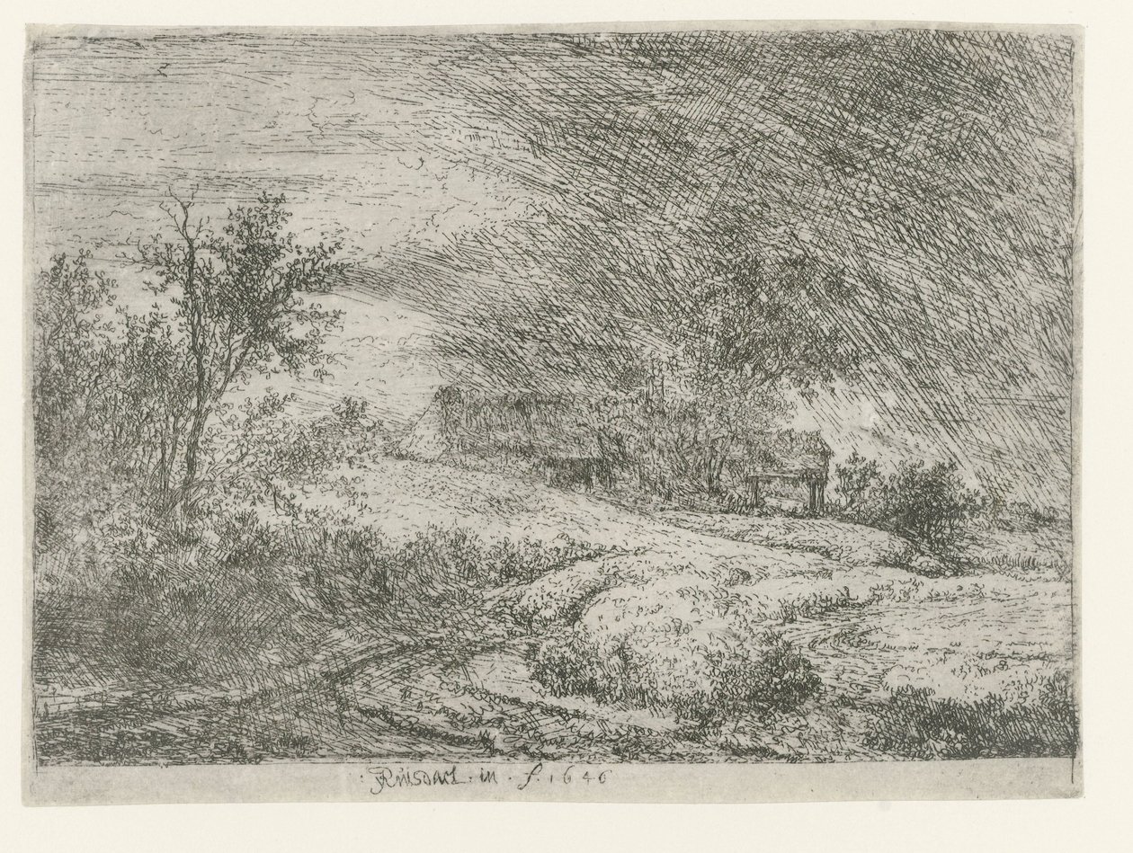 Landskab med en gård af Jacob van Ruisdael