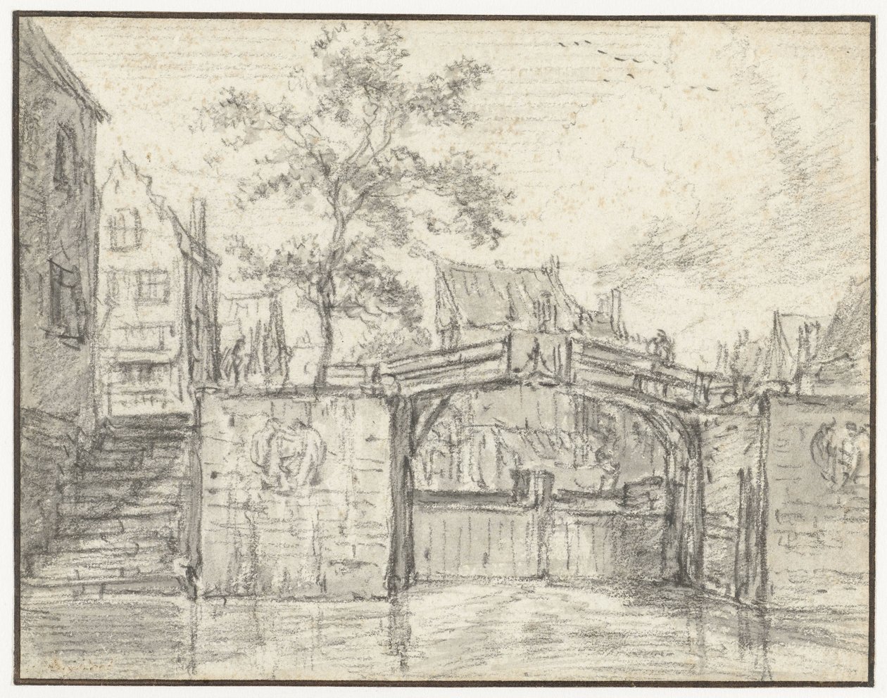 Oude Haarlemmersluis (Old Haarlem Lock) på Martelaarsgracht, Amsterdam af Jacob van Ruisdael