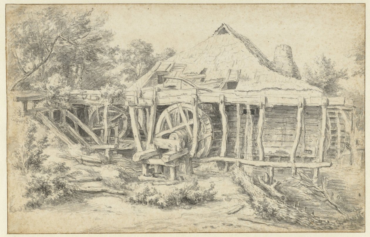 Udsigt over en vandmølle af Jacob van Ruisdael
