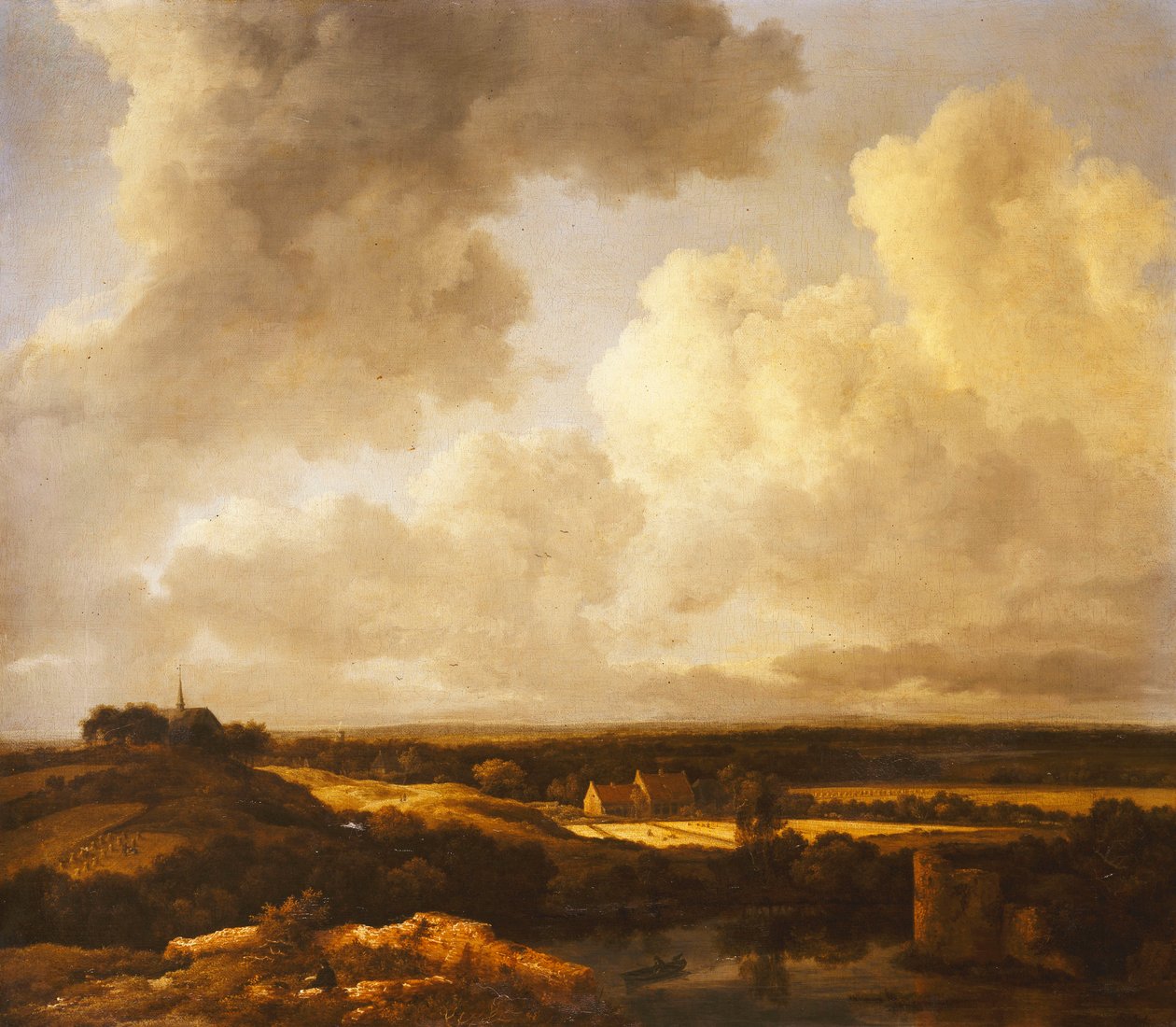 Et vidtstrakt Landskab om Sommeren, 1665-70 af Jacob van Ruisdael