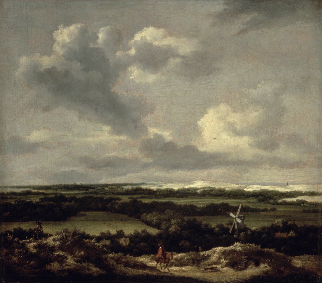 Landskab med klitter nær Haarlem (olie på lærred) af Jacob van Ruisdael