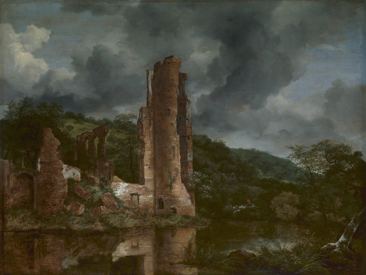 Landskab med ruinerne af Egmond Slot, 1650-55 af Jacob van Ruisdael