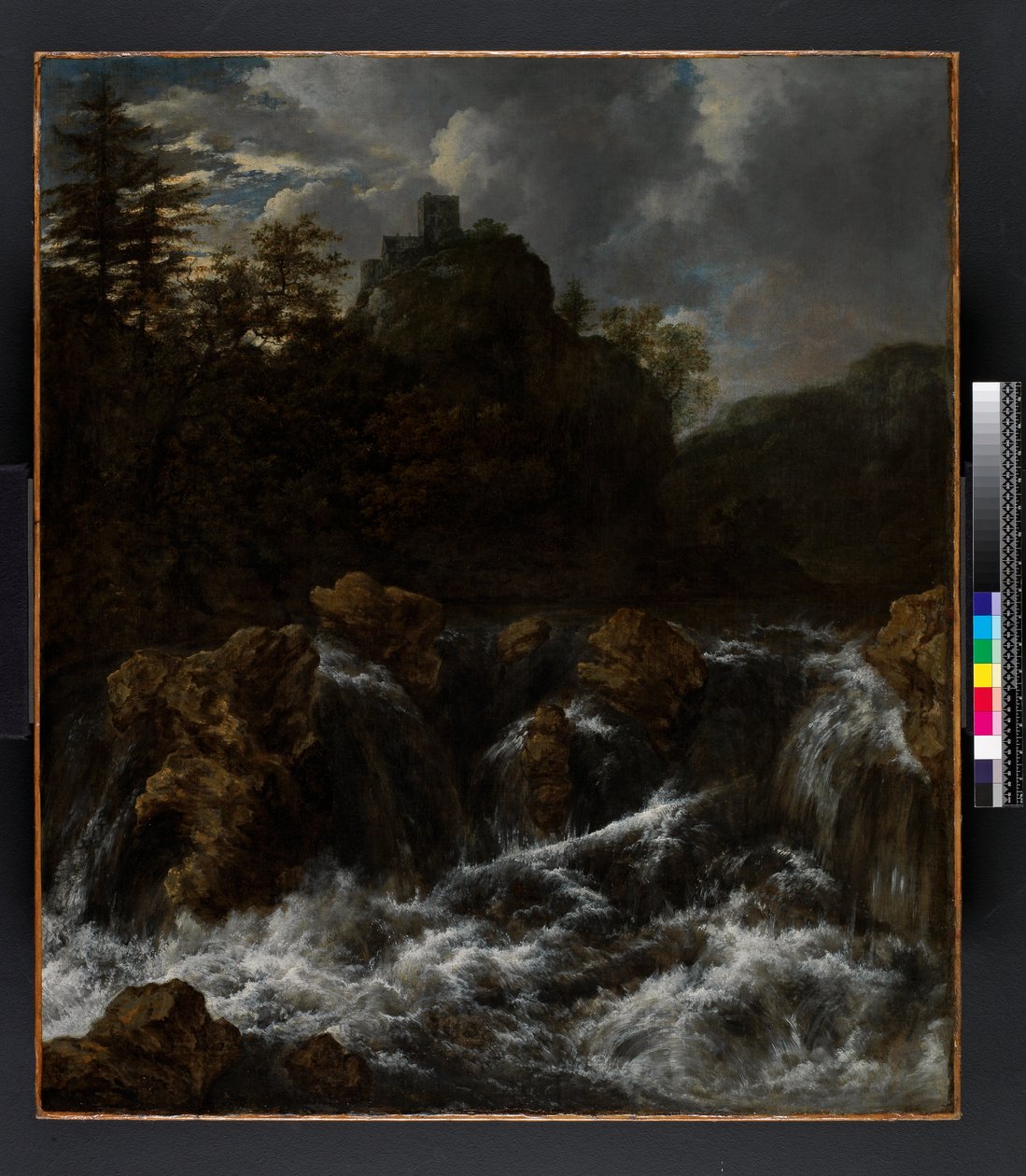 Landskab med vandfald, før 1682 af Jacob van Ruisdael