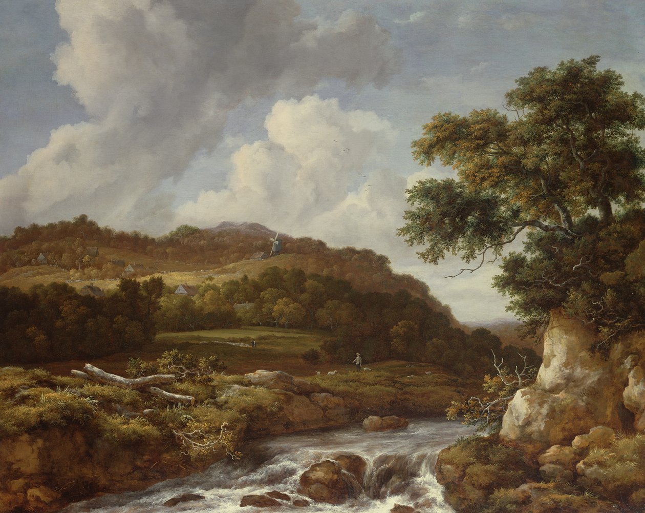Bjerget landskab med en torrent af Jacob van Ruisdael