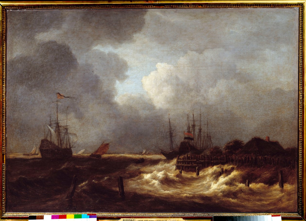 Tempete-maleriet af Jacob Isaakszoon van Ruisdael (Ruysdael) (1628-1682) 1600-tallet. Søn 1,1x1,6 m af Jacob van Ruisdael
