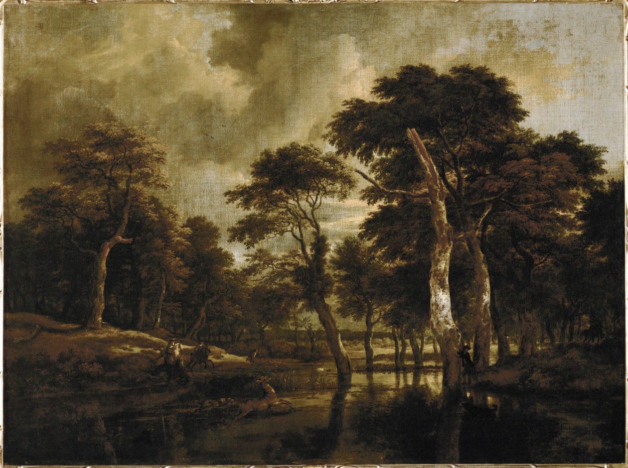 The hunt (maleri på lærred) af Jacob Isaaksz. or Isaacksz. van Ruisdael