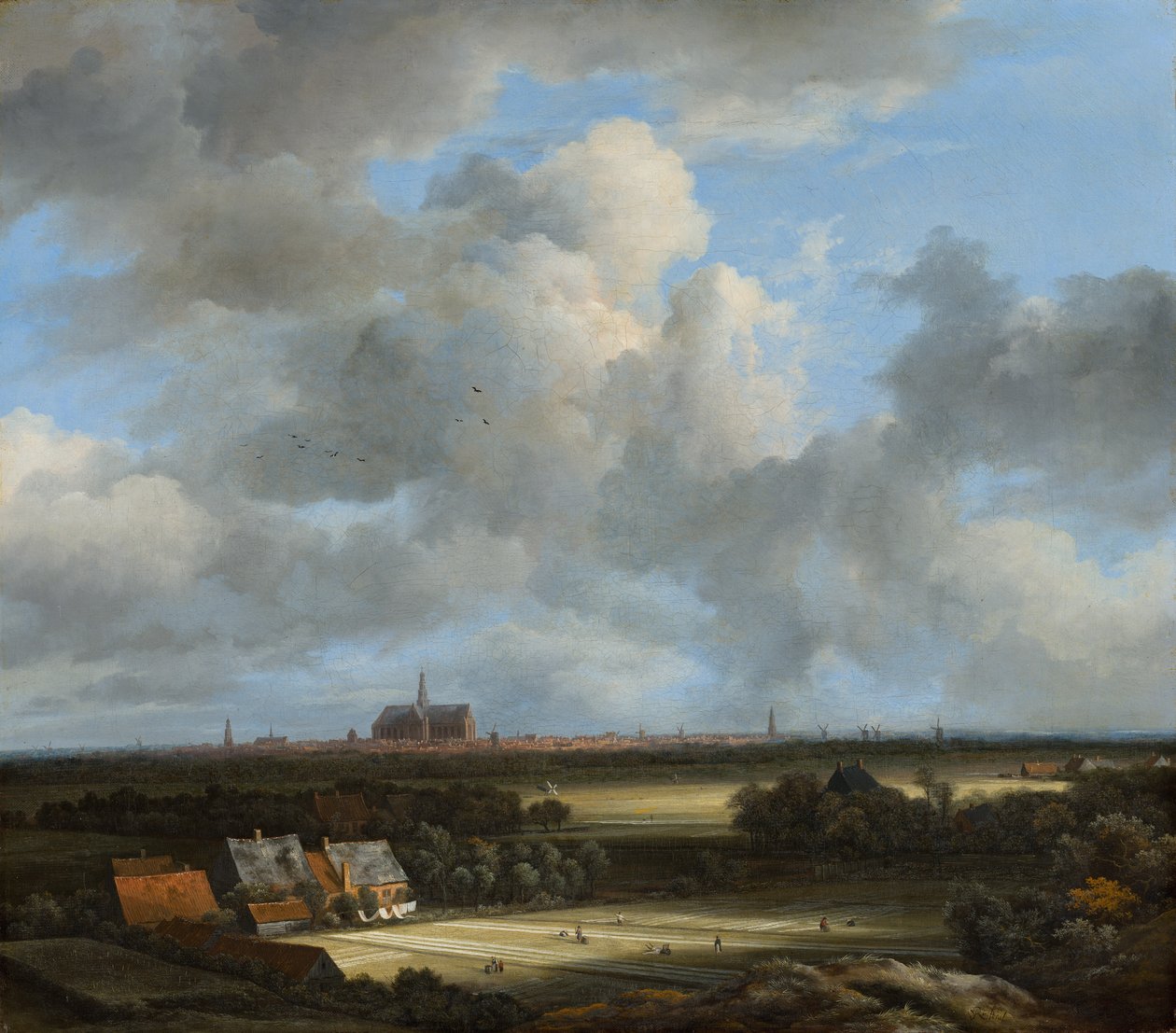 Udsigt over Haarlem med blegegrunde, ca. 1670-75 af Jacob van Ruisdael
