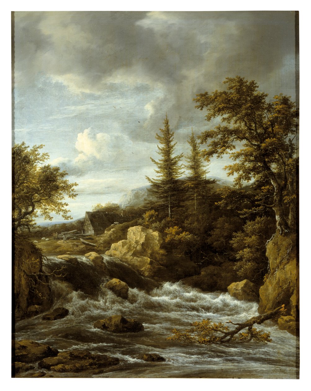 Vandfald i Norge (olie på lærred) af Jacob van Ruisdael