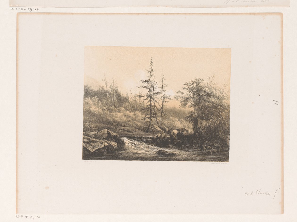 Skovlandskab med flod af Jacob Jan van der Maaten (attributed to)