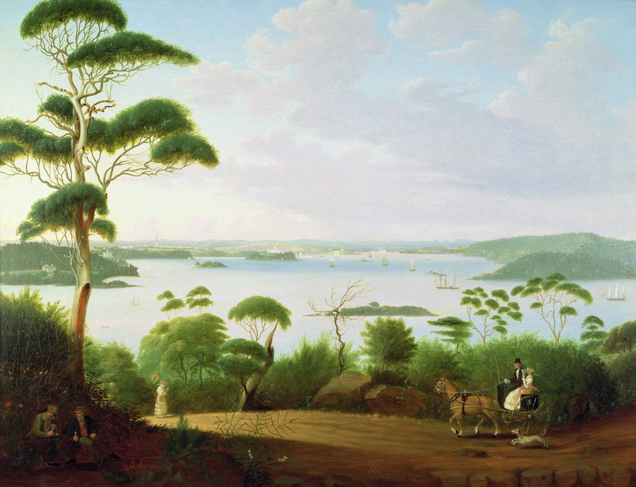 Sydney Havn ser mod Sydney, 1848 af Jacob Janssen