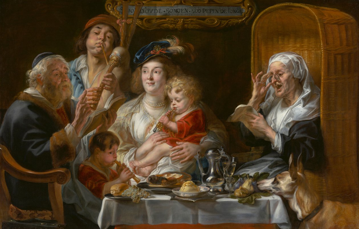 Som de gamle sang, så piber de unge af Jacob Jordaens